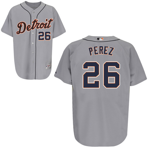 Hernan Perez #26 mlb Jersey-Detroit Tigers Women's Authentic Road Gray Cool Base Baseball Jersey